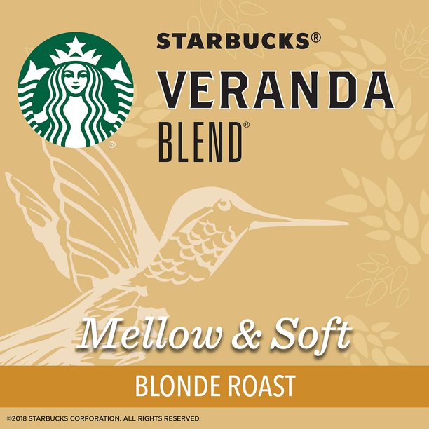 Starbucks Veranda Blend Ground Coffee. Blonde Roast K-Cups (72 ct.)