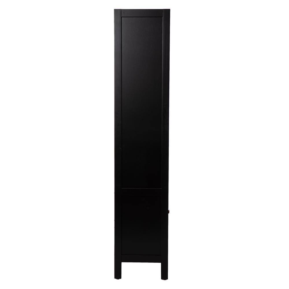 SEI FURNITURE  Carondale 74 in. Wide Black 4-shelves Standard Bookcase