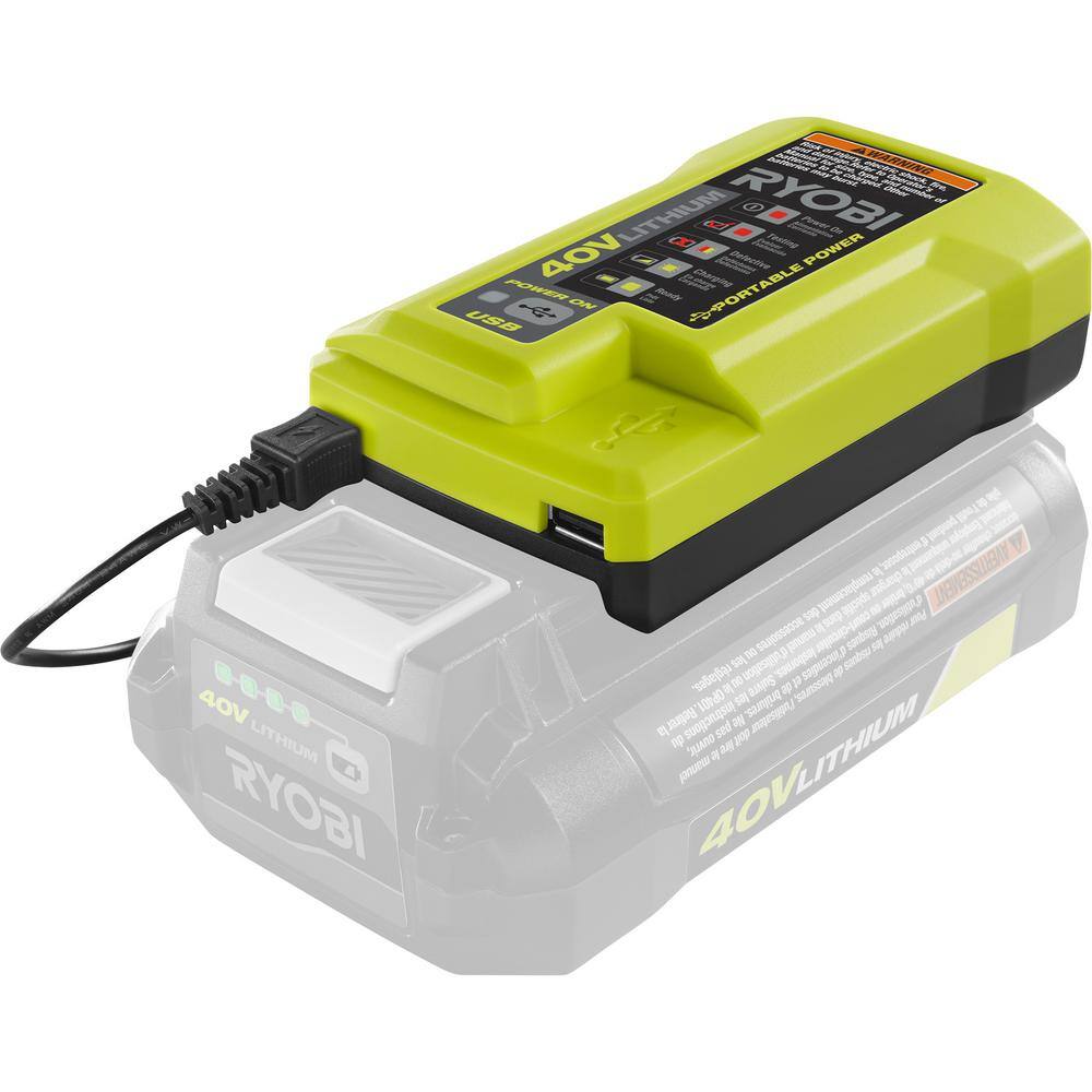 RYOBI OP403A 40V Lithium-Ion Charger with USB Port