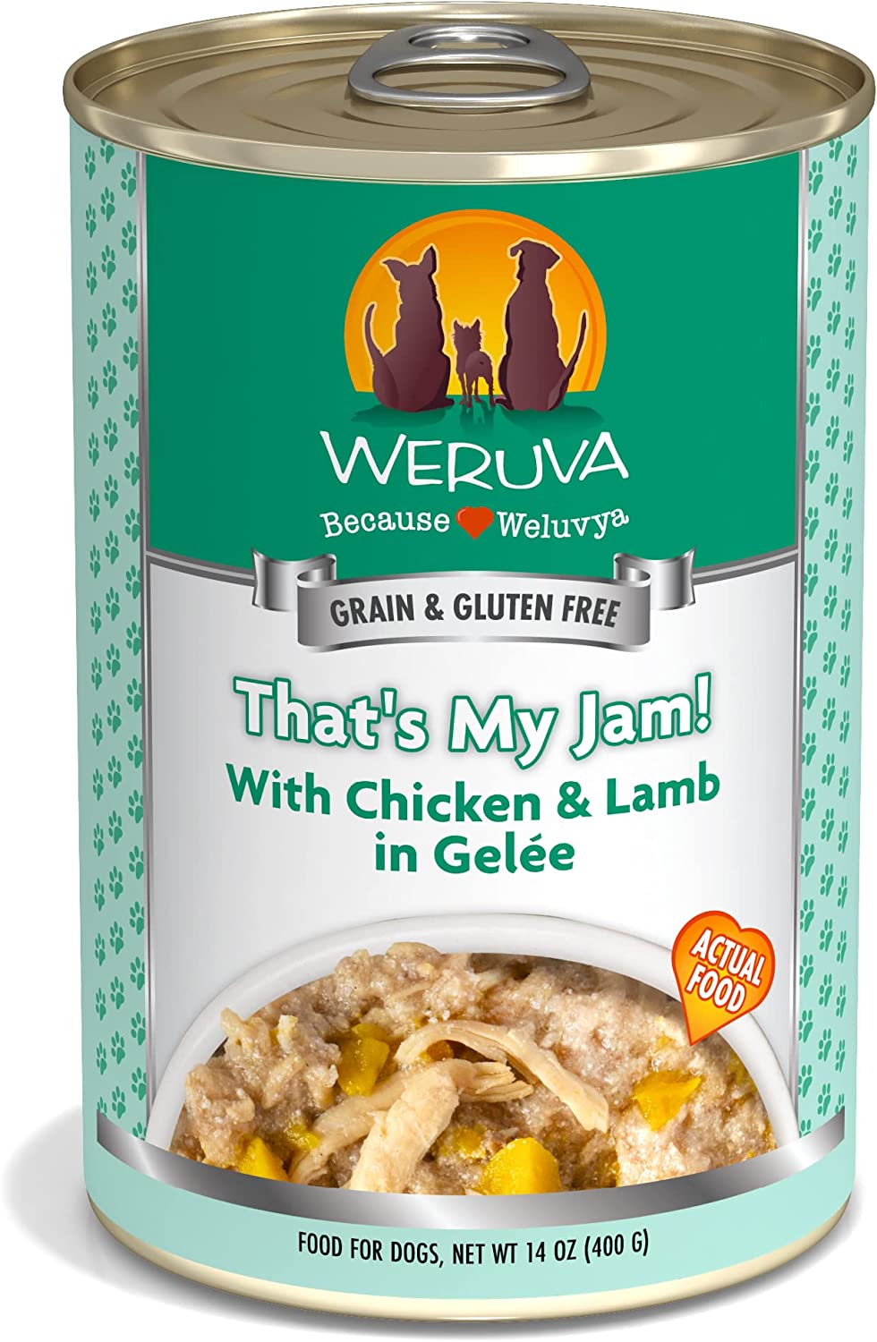 Weruva That-s My Jam! With Chicken & Lamb in Gelee Grain-Free Canned Dog Food 14 Ounce (Pack of 12)