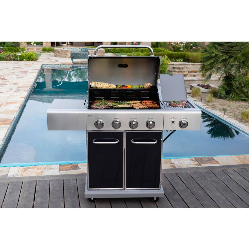 KENMORE PG-40409SOLB 4 Burner Propane Gas Grill in Black with Searing Side Burner