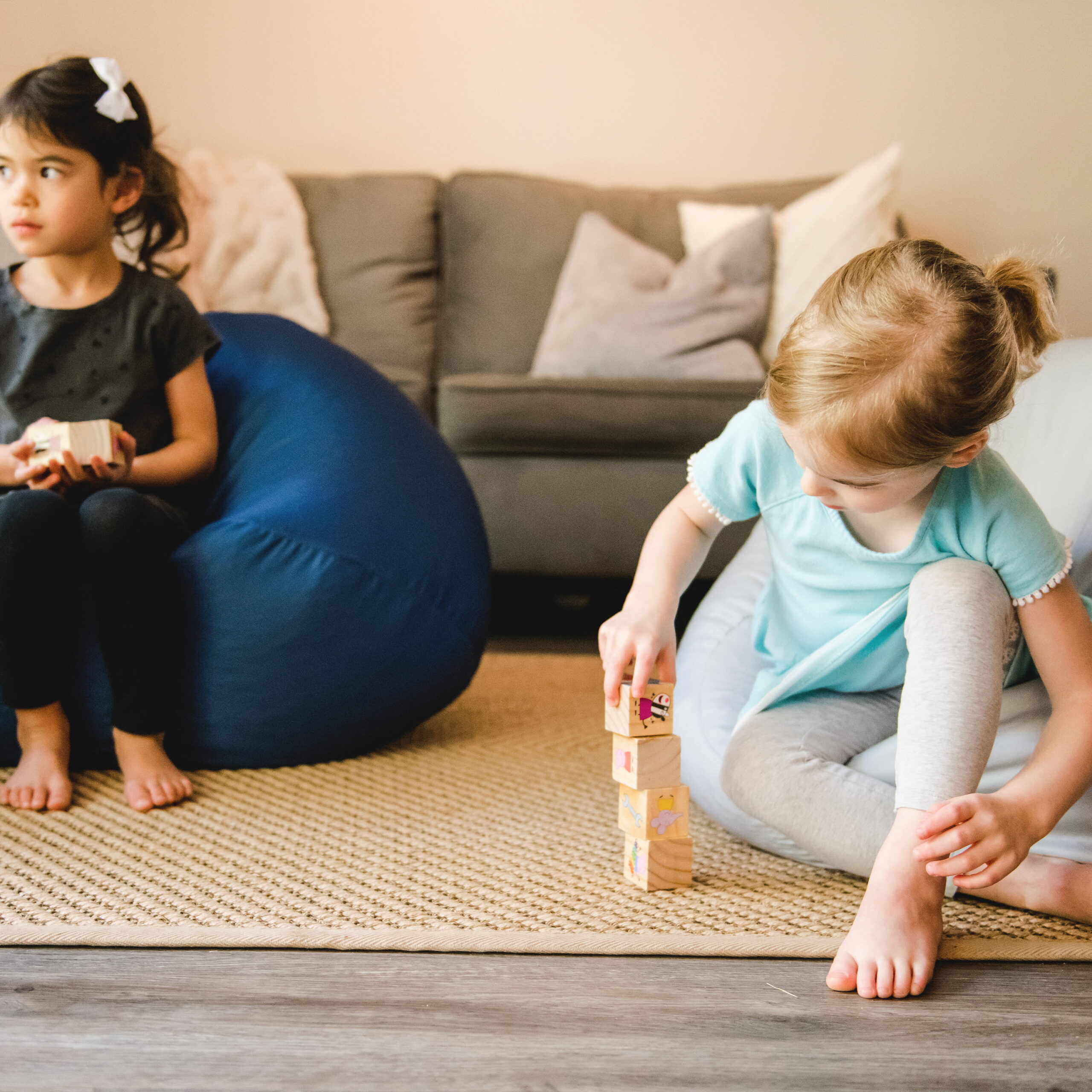 Big Joe Dot Bean Bag Chair 2-Pack. Gabardine Kids. 2ft. Cloud Gray