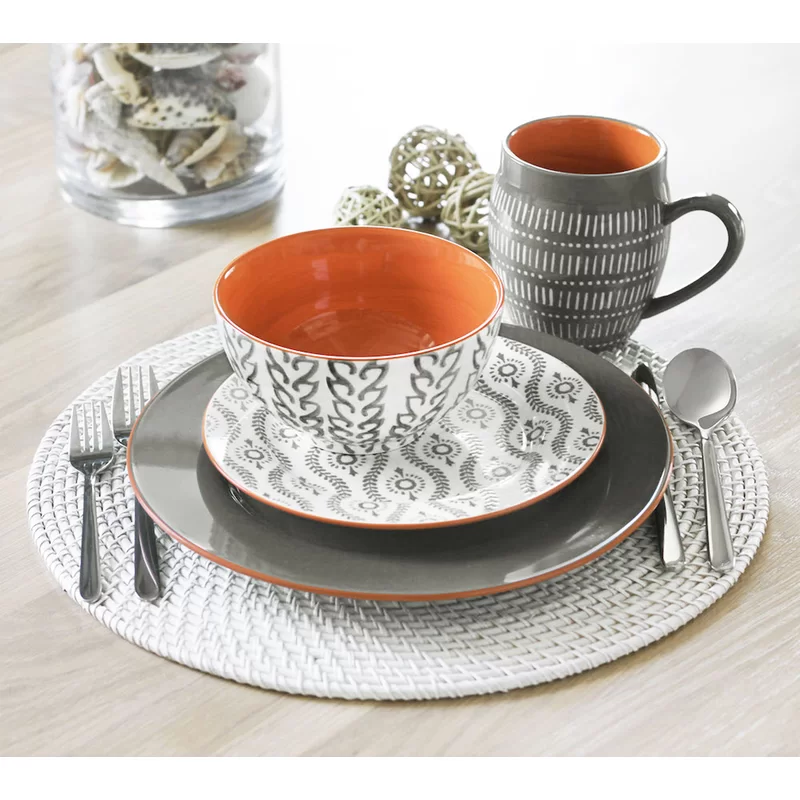 Generic Fotini 16 Piece Dinnerware Set. Service for 4 (Gray)