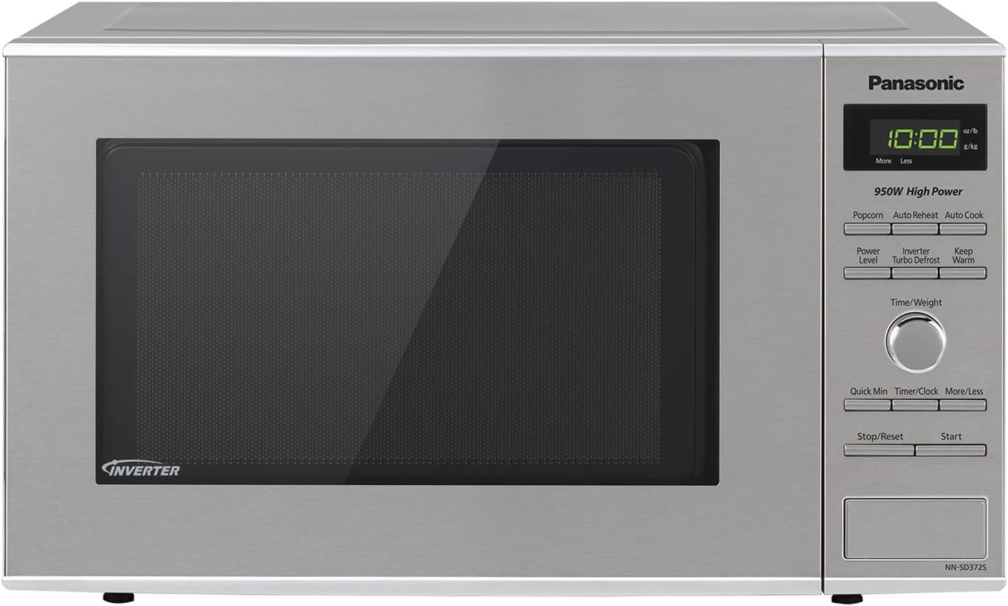 Panasonic Microwave Oven NN-SD372S Stainless Steel Countertop/Built-In with Inverter Technology and Genius Sensor. 0.8 Cu. Ft. 950W
