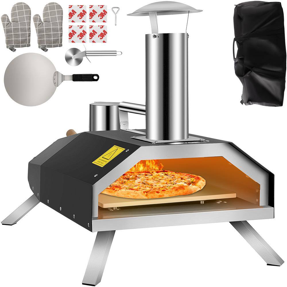 VEVOR BXSPSLXXJLKSJXQ21V0 Wood Burning Pizza Oven 12 in. Stainless Steel Portable Outdoor Pizza Oven with Complete Accessories for Outdoor Cooking
