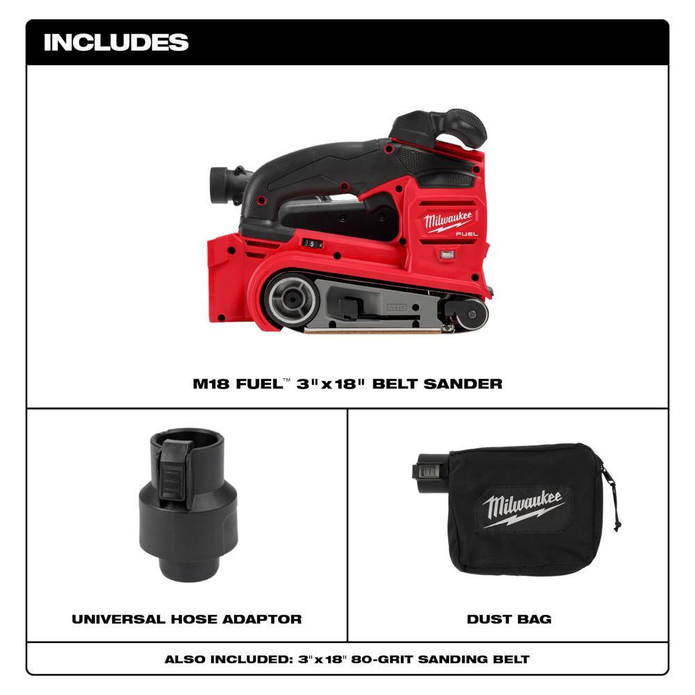 Milwaukee 2832-20 M18 FUEL 18-Volt Lithium-Ion Cordless Belt Sander (Tool-Only)