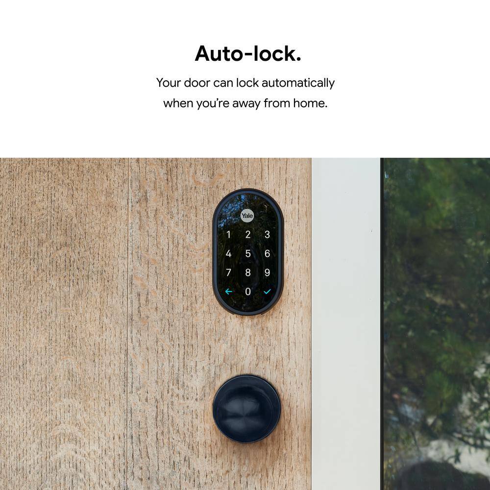Google RB-YRD540-WV-BSP Nest x Yale Lock - Tamper-Proof Smart Deadbolt Lock with Nest Connect - Black Suede