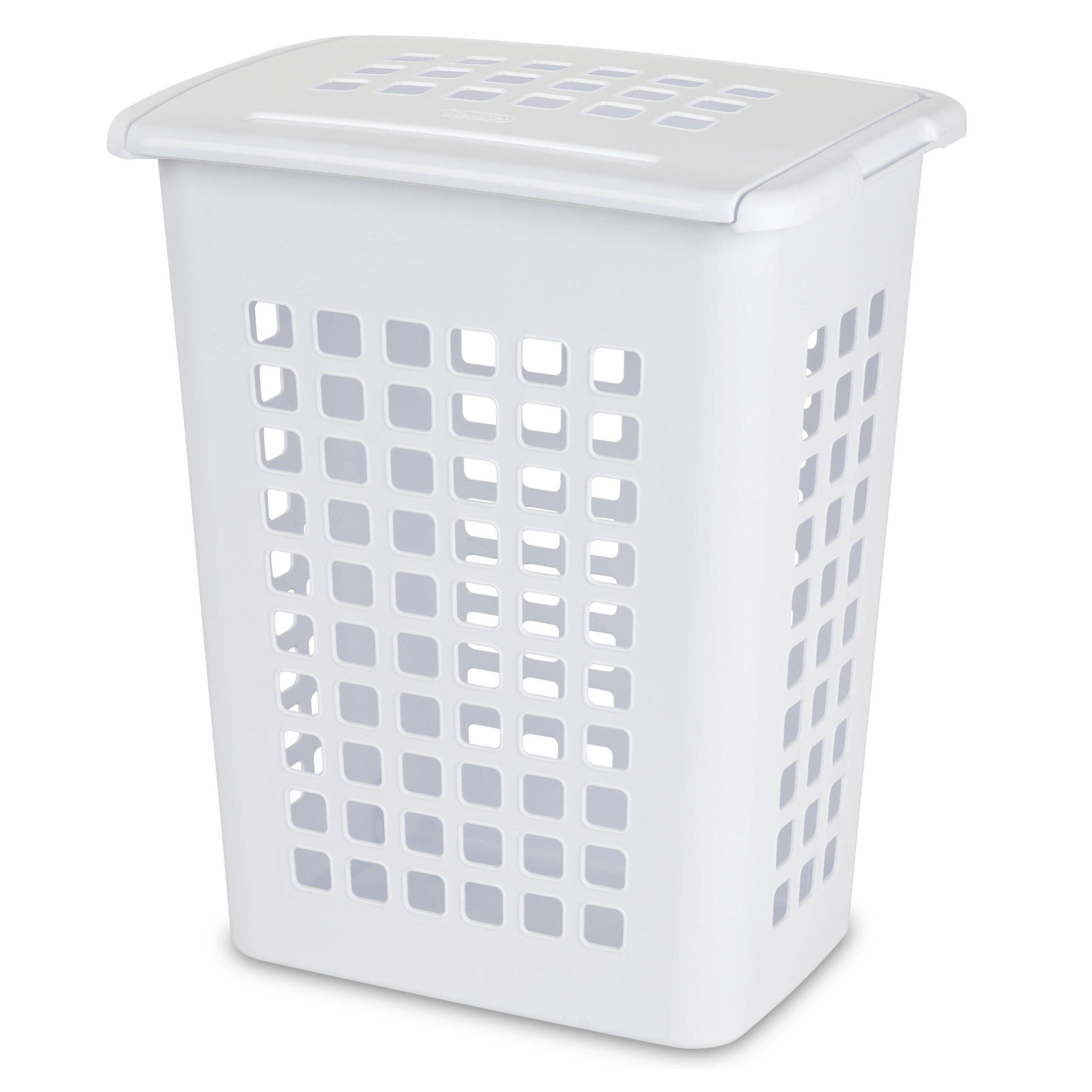 Sterilite Rectangular LiftTop Plastic Laundry Hamper . White. Set of 4