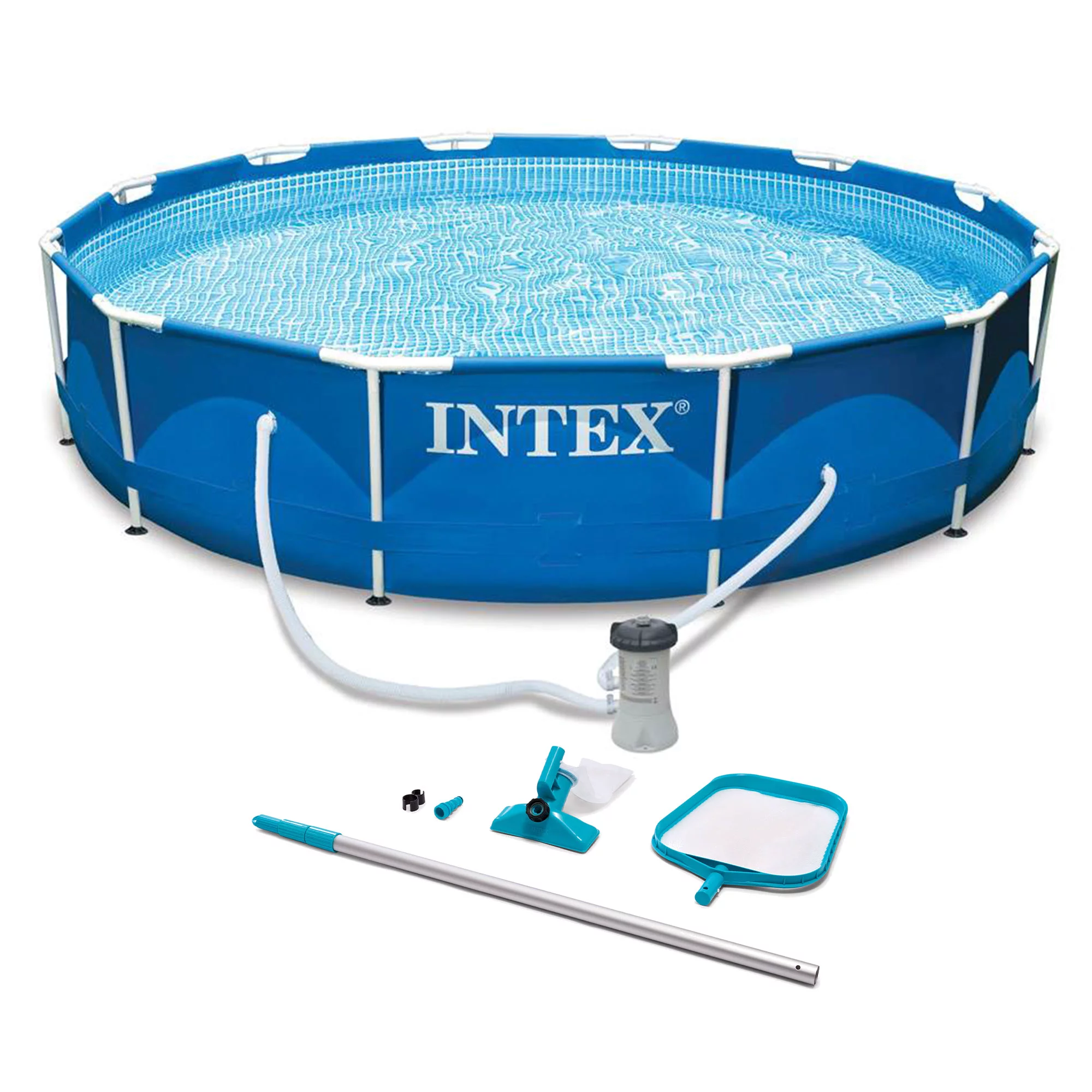 Intex Metal Frame 10-x30″ Swimming Pool with Filter Pump & Maintenance Kit