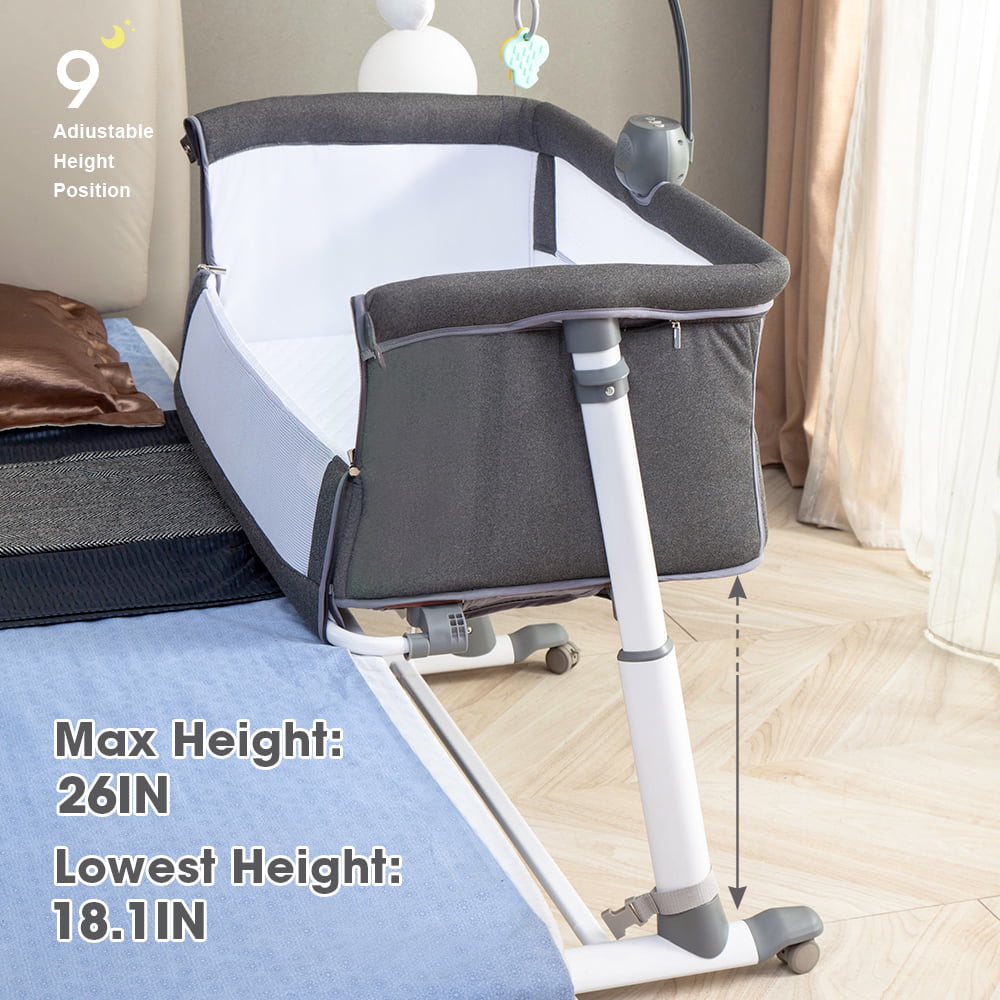 RONBEI Bassinet.Bassinet for Baby.Bedside Crib.Baby Bassinets Bedside Sleeper for Newborn Infant| Built-in Wheels