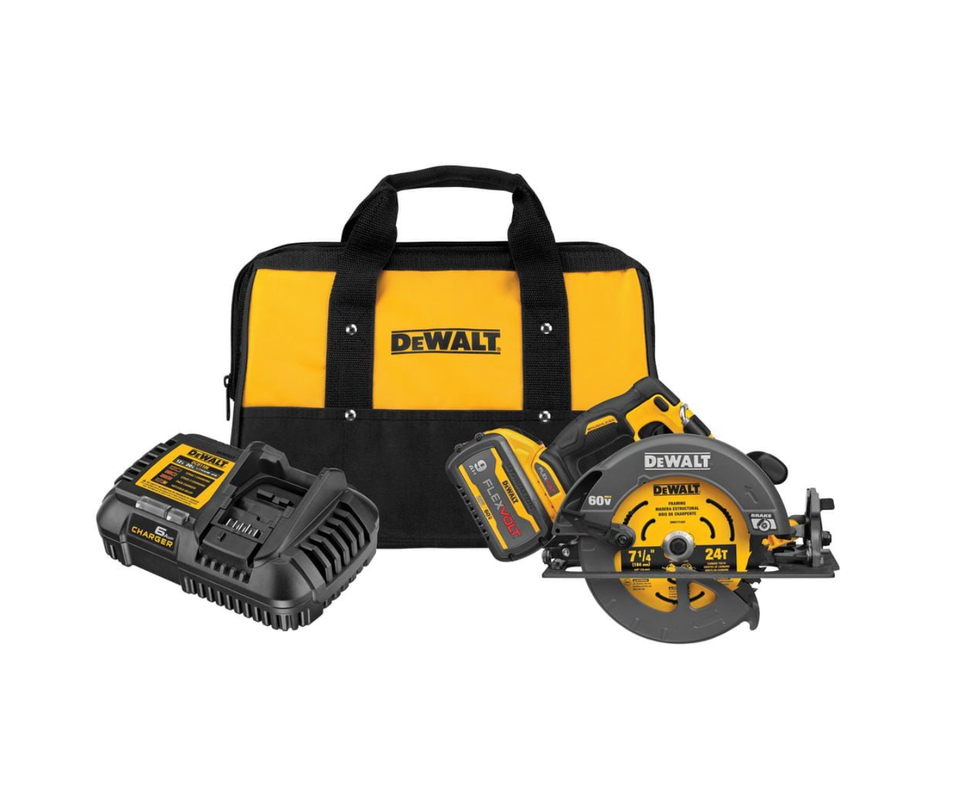 DEWALT DCS578X1 FLEXVOLT 60-Volt MAX Cordless Brushless 7-1/4 in. Circular Saw with Brake with (1) FLEXVOLT 9.0Ah Battery