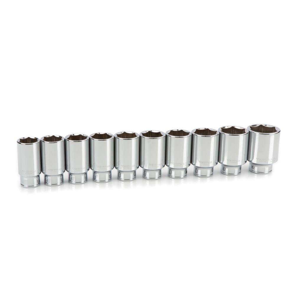 TEKTON SHD93036 3/4 in. Drive Deep 6-Point Socket Set. 32 mm - 50 mm (10-Piece)