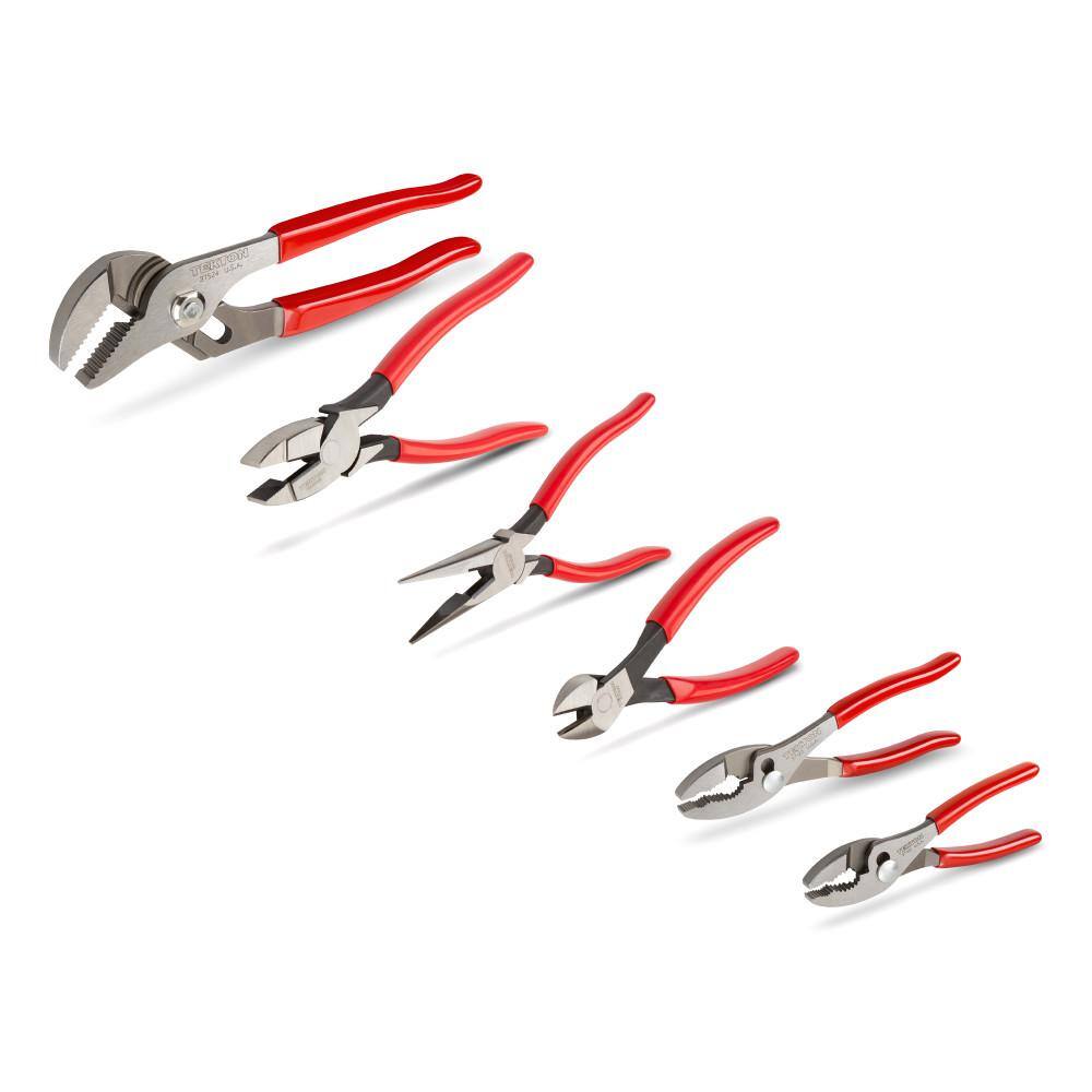 TEKTON PLR99020 Diagonal. Groove. Linemans. Long. Slip Pliers Set (6-Piece)