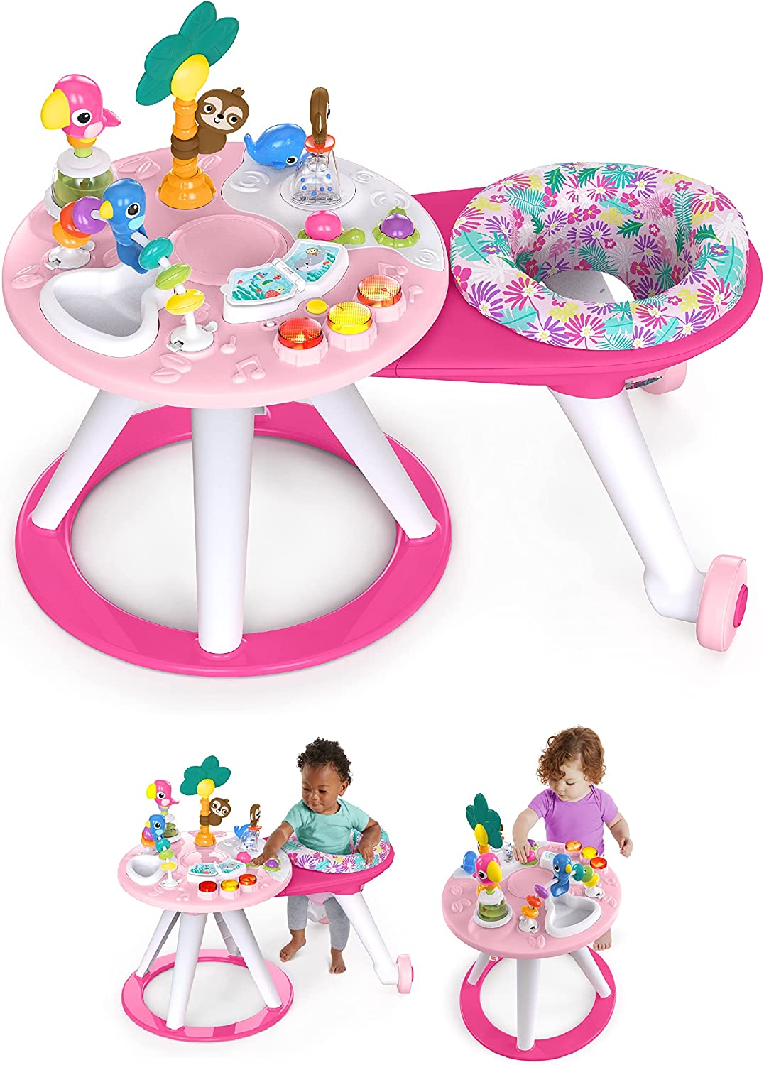 Bright Starts Around We Go 2-in-1 Walk-Around Baby Activity Center & Table. Tropic Coral. Ages 6 Months+