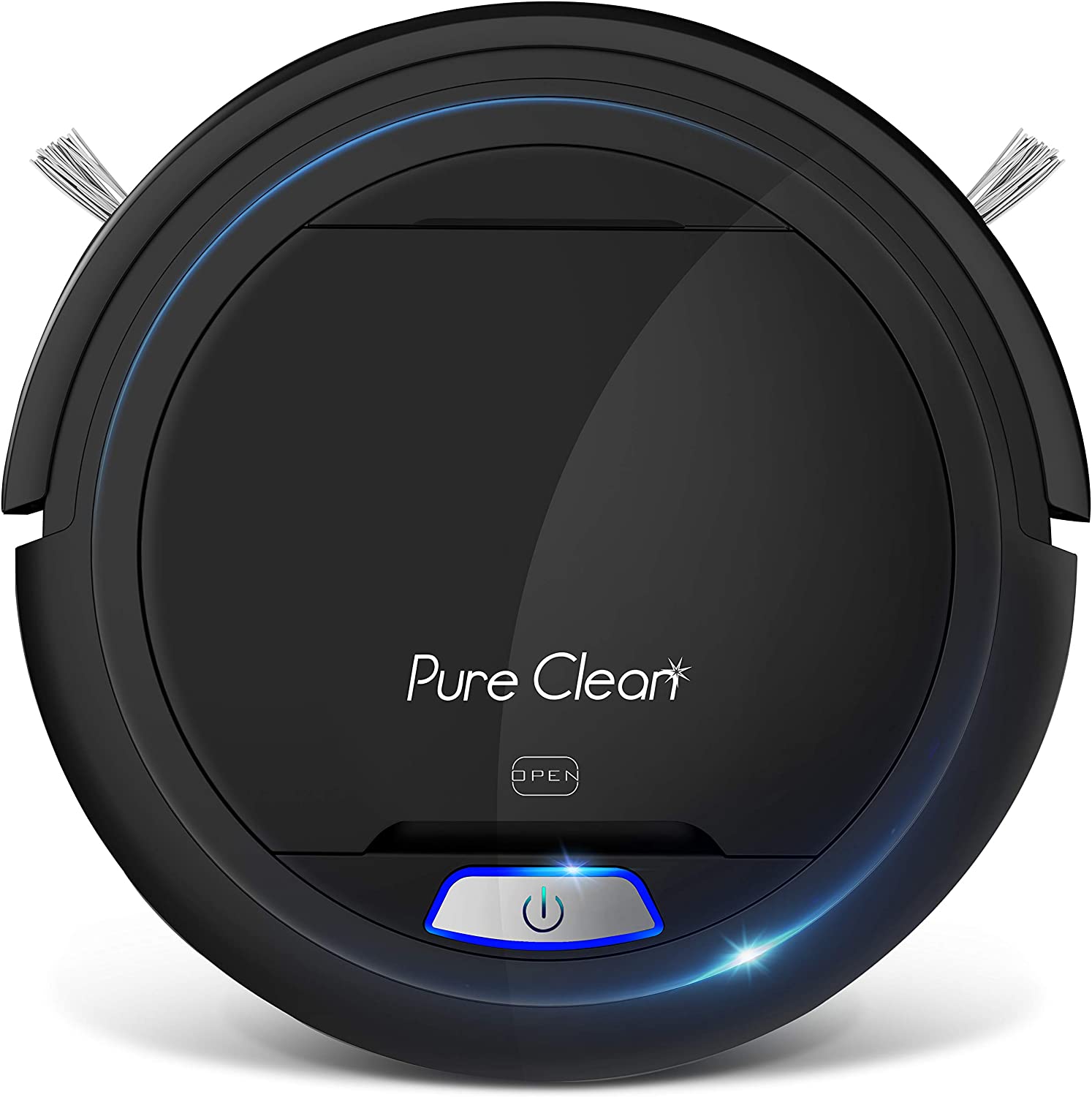 SereneLife Robot Automatic Vacuum Cleaner - Upgraded Lithium Battery 90 Min Run Time - Bot Self Detects Stairs Pet Hair Allergies Friendly Home Cleaning for Carpet Hardwood Floor - PUCRC26B . Black