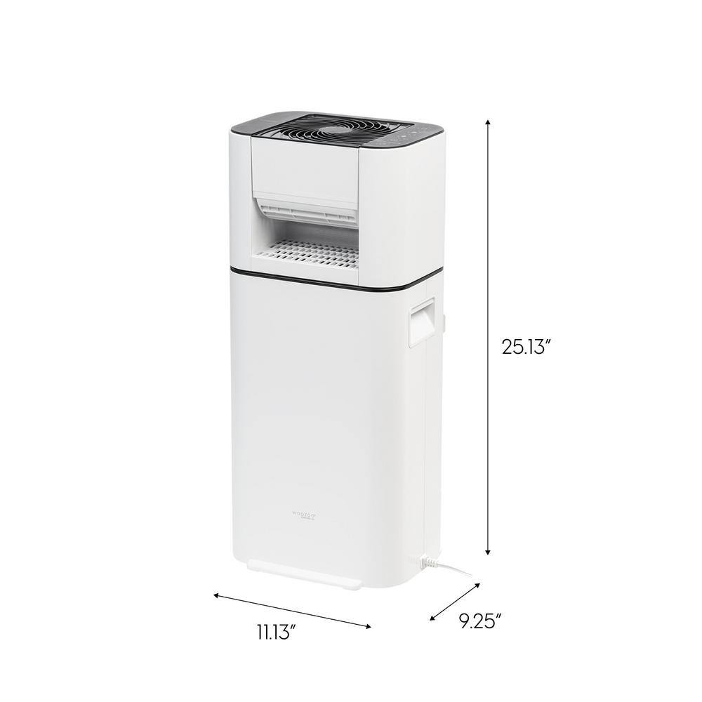 IRIS 590117 5.2-Pint Bucket Dehumidifier Woozoo with Circulator Fan. White
