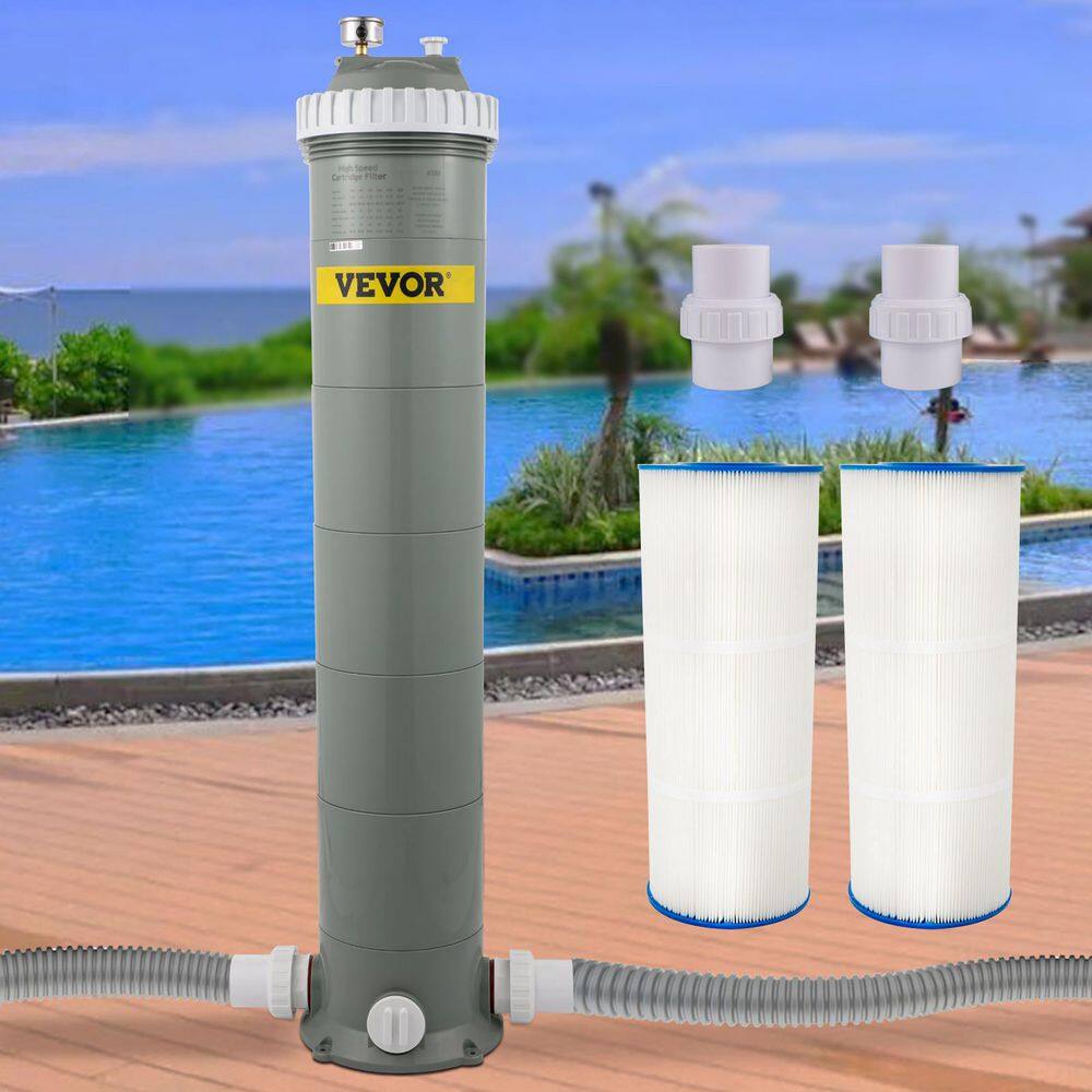 VEVOR YCGLQZQXBL175INFVV0 Pool Cartridge Filter 8.9 in. Dia Above Ground Swimming Pool Filter System 194 sq. ft. Replacement Filter Cartridge