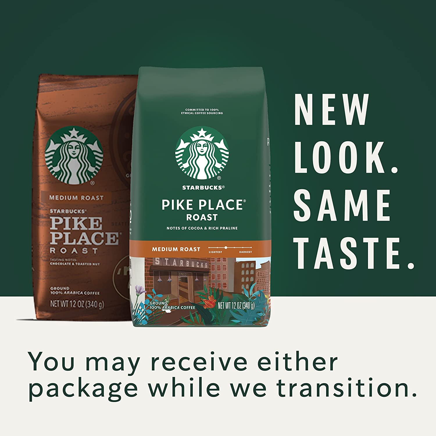 Starbucks Medium Roast Whole Bean Coffee. Pike Place Roast. 6 bags (12 oz. each)
