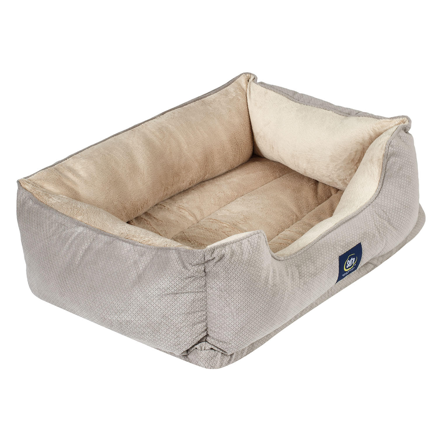 Serta Perfect Sleeper Orthopedic Cuddler Pet Bed. 34″ x 24″ (Gray)