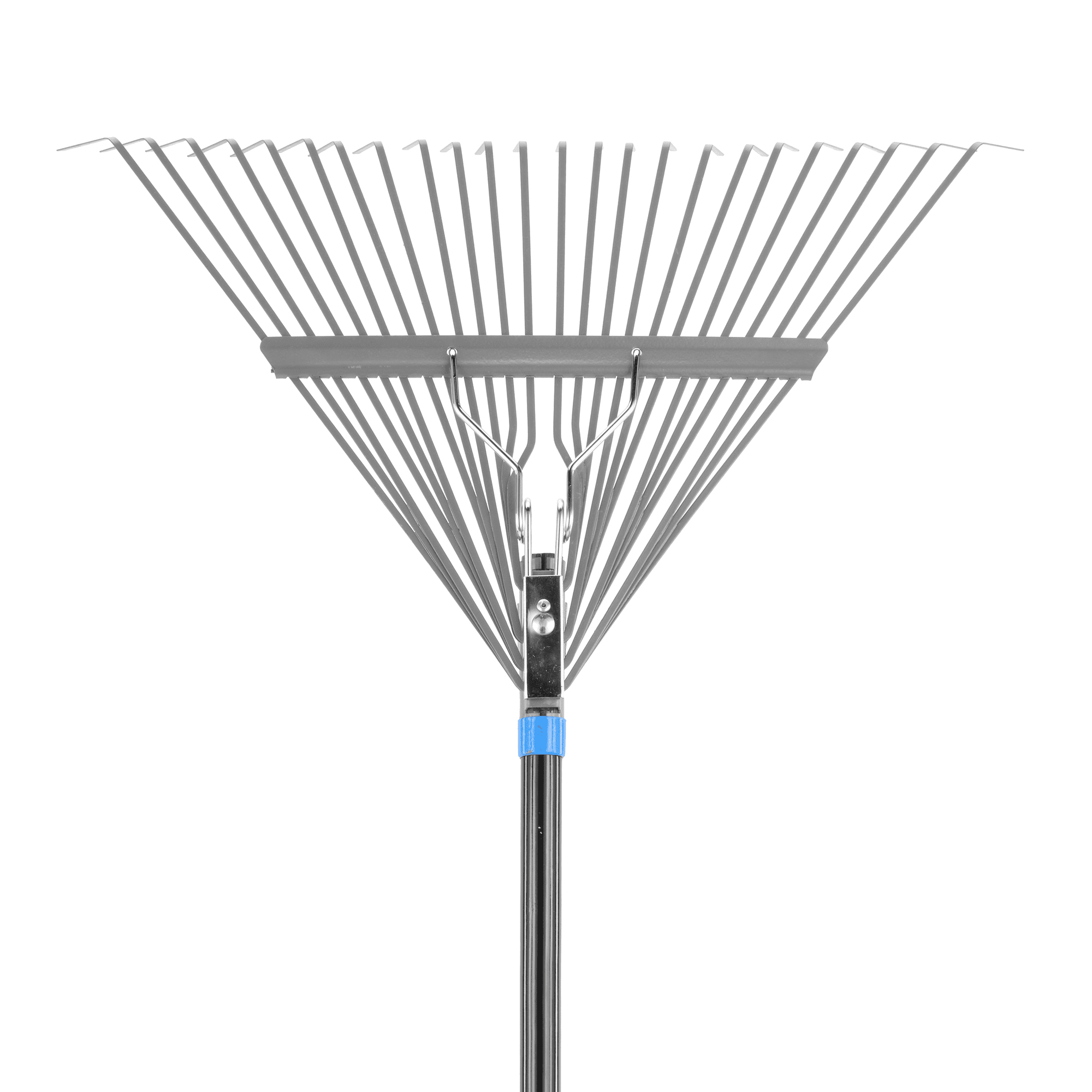 HART 48″ 24 Tine Steel Spring Garden Leaf Rake with Durable Fiber Glass Handle