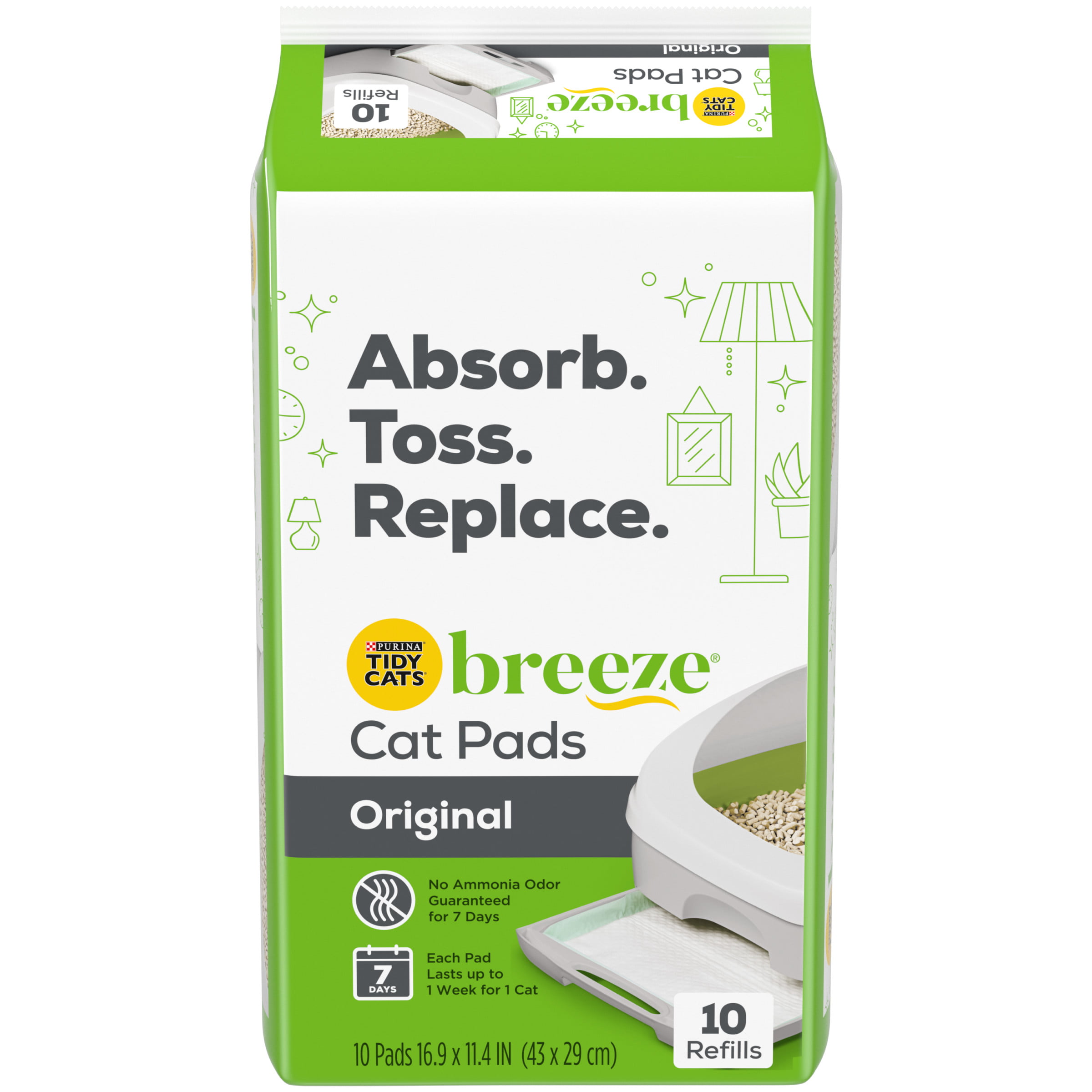Purina Tidy Cats Breeze Cat Pads Original. 10 Count Pouch