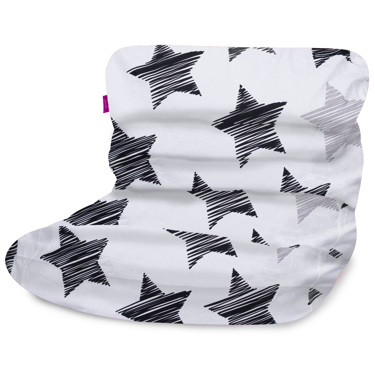 Posh Creations Laguna Lounger Bean Bag Chair. Kids. 3 ft. Canvas Sketchy Stars