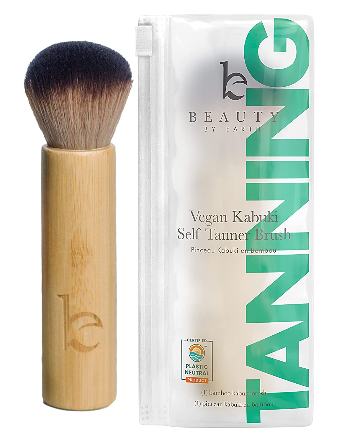 Beauty by Earth Self Tanner Brush - Vegan Kabuki Brush. Foundation Brush Makeup Brush