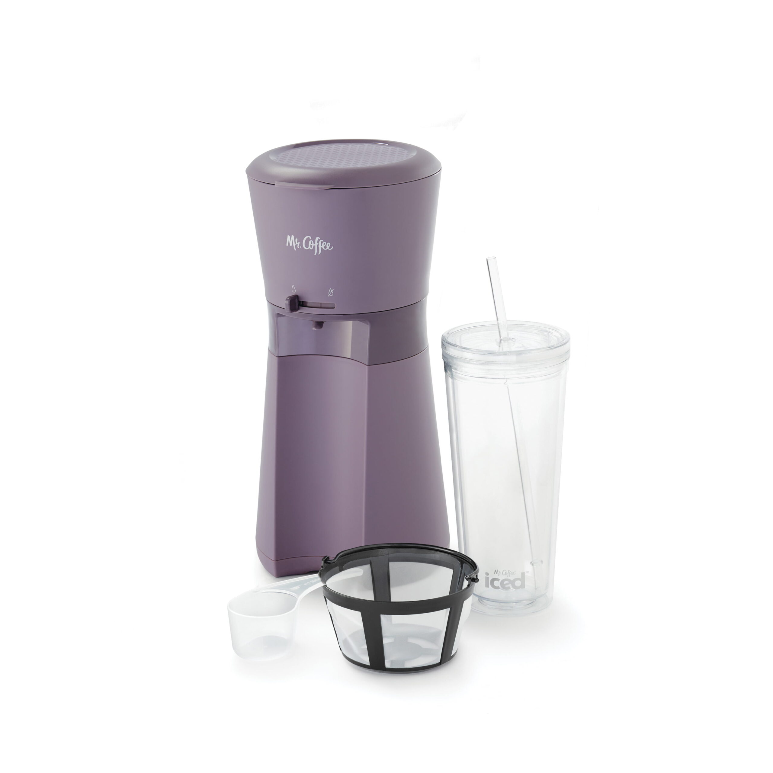 Mr. Coffee® Iced™ Coffee Maker with Reusable Tumbler and Coffee Filter. Lavender
