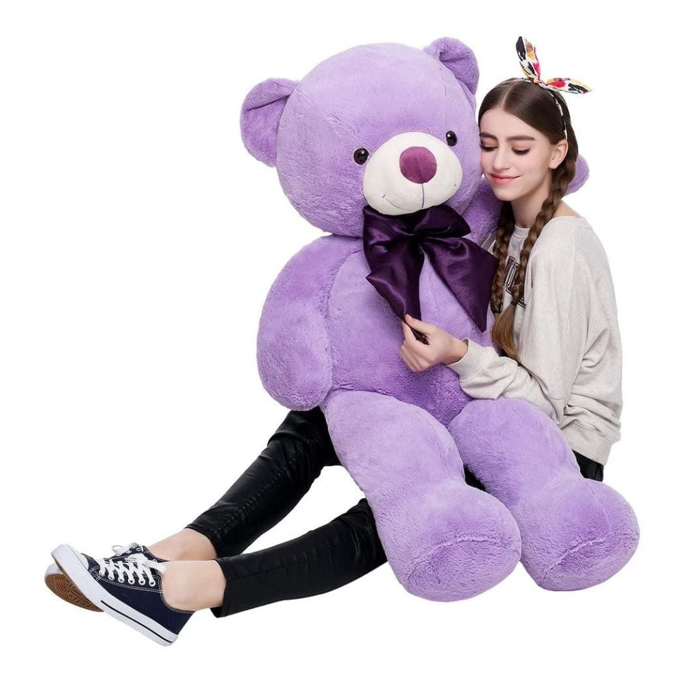 MorisMos Giant Teddy Bear 4ft Stuffed Animal Soft Big Bear Plush Toy. Purple