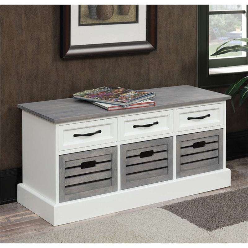 Coaster Company 3-drawer Storage Bench White and Weathered Grey