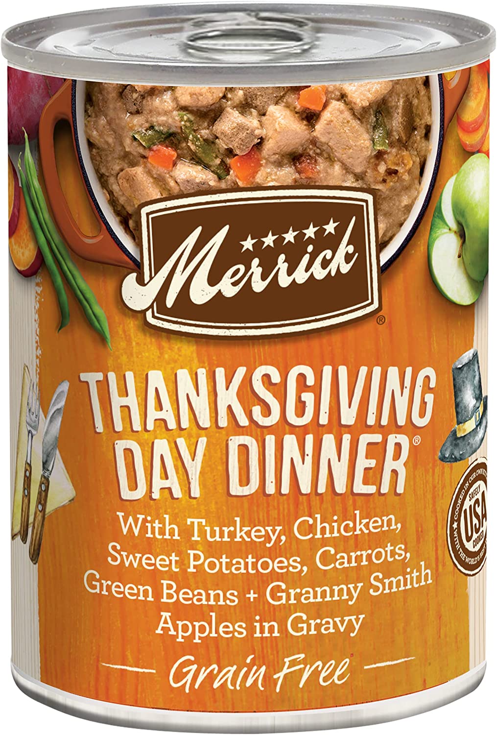 Merrick Grain Free All Breed Sizes Canned Wet Dog Food Thanksgiving Day Dinner (Case of 12)