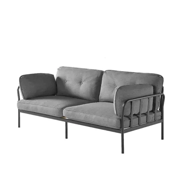 Zinus Courtney 3-Seat Black Metal Sofa