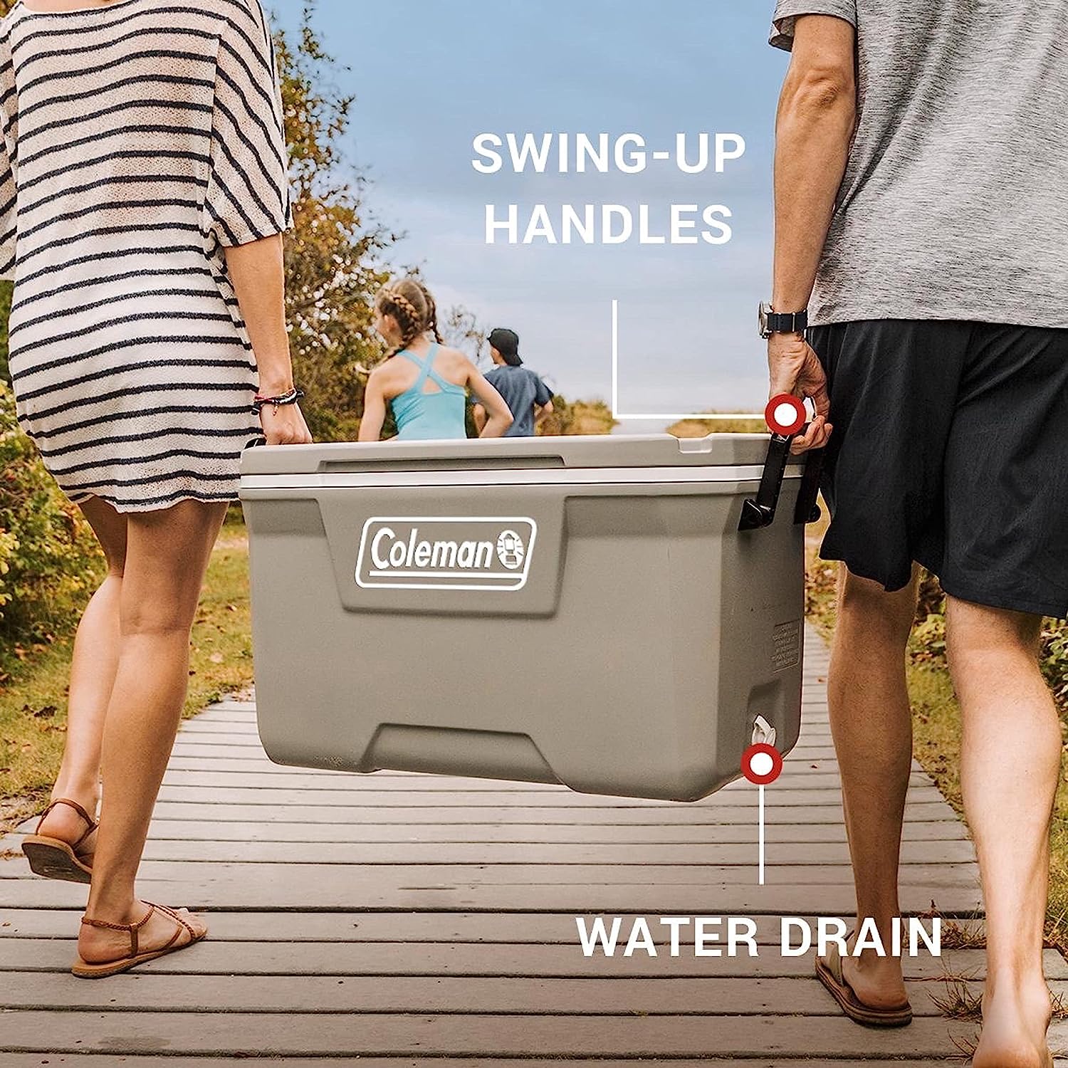 Coleman 316 Series Insulated Portable Cooler with Heavy Duty Latches. 70 Quart. Leak-Proof Outdoor High Capacity Hard Cooler. Keeps Ice for up to 5 Days