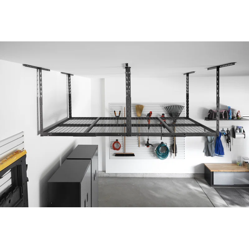Gladiator GALS48M4JG GearLoft Hammered Granite Adjustable Height Overhead Garage Storage Rack (48 in W x 96 in D)