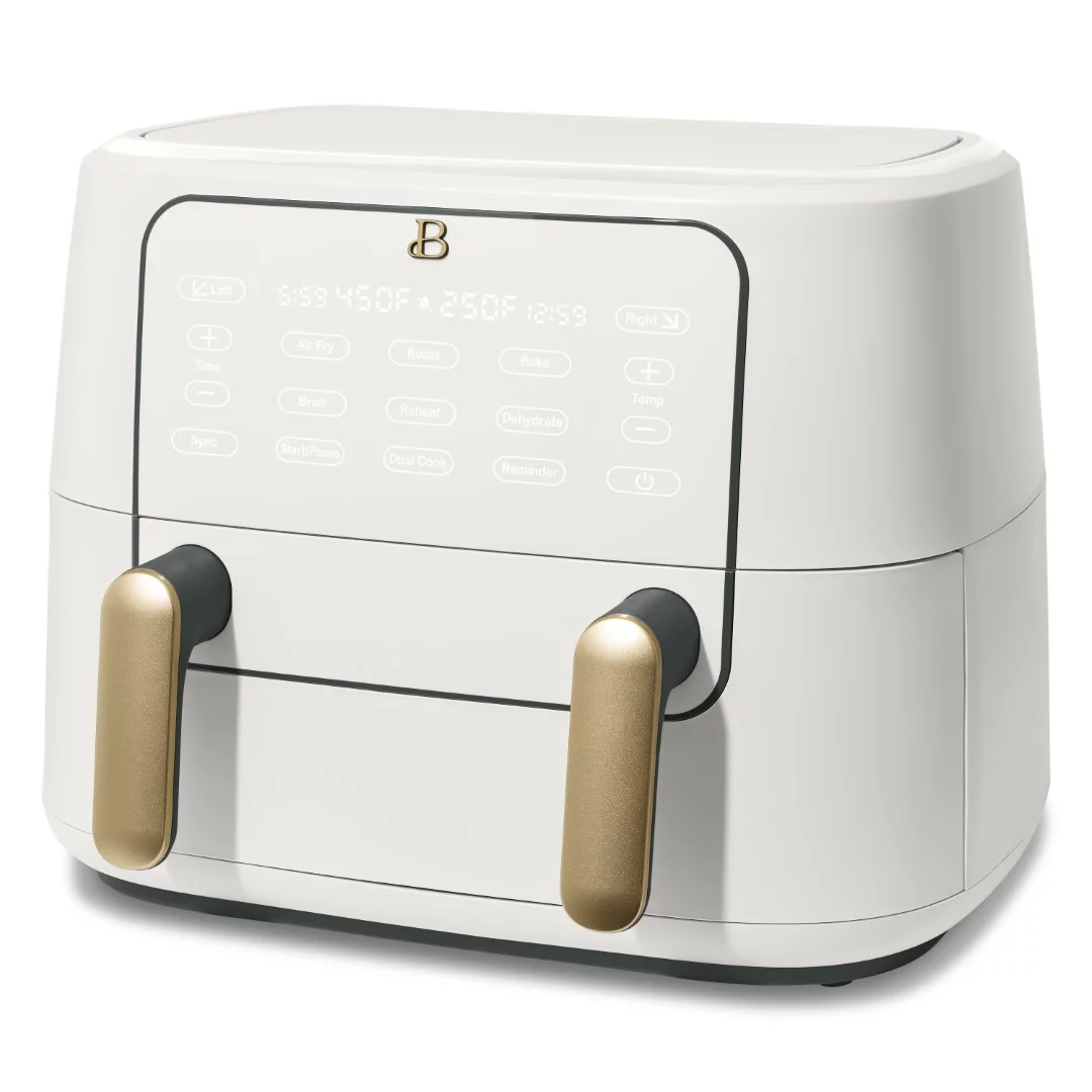 Beautiful 9QT TriZone Air Fryer. White Icing by Drew Barrymore