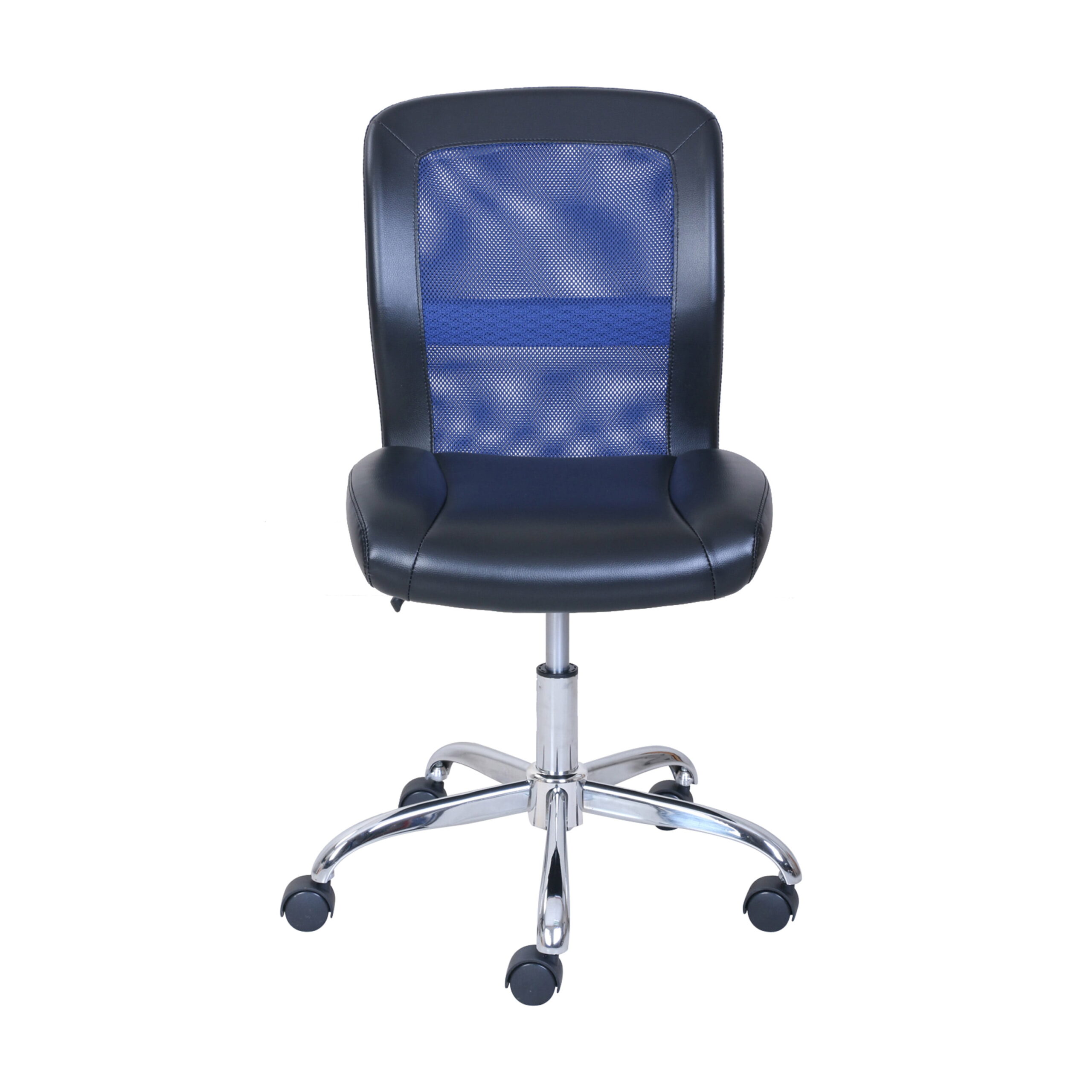 Mainstays Mid-Back. Vinyl Mesh Task Office Chair. Black and Blue