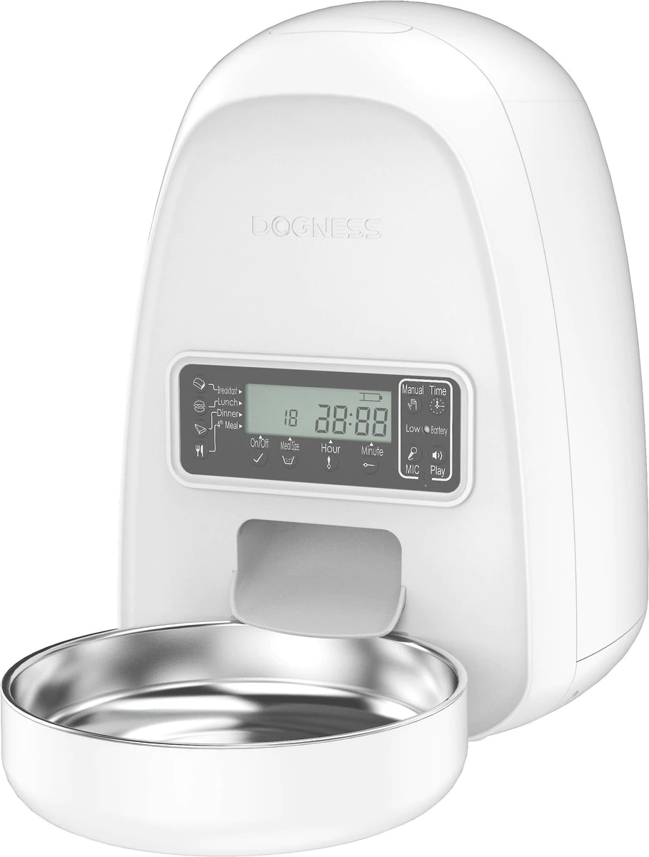 DOGNESS Mini Programmable Automatic Dog & Cat Feeder (White)