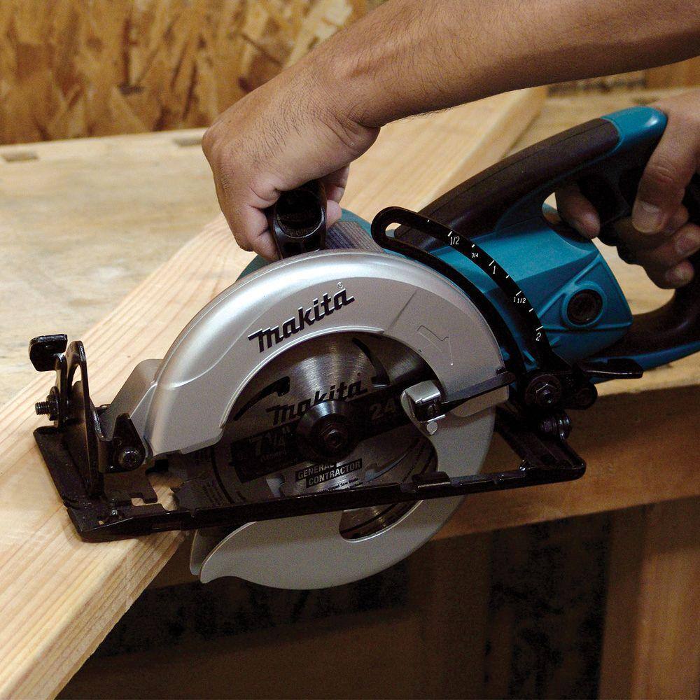 Makita 5477NB 15 Amp 7-1/4 in. Corded Hypoid Circular Saw with 51.5 degree Bevel Capacity and 24T Carbide Blade