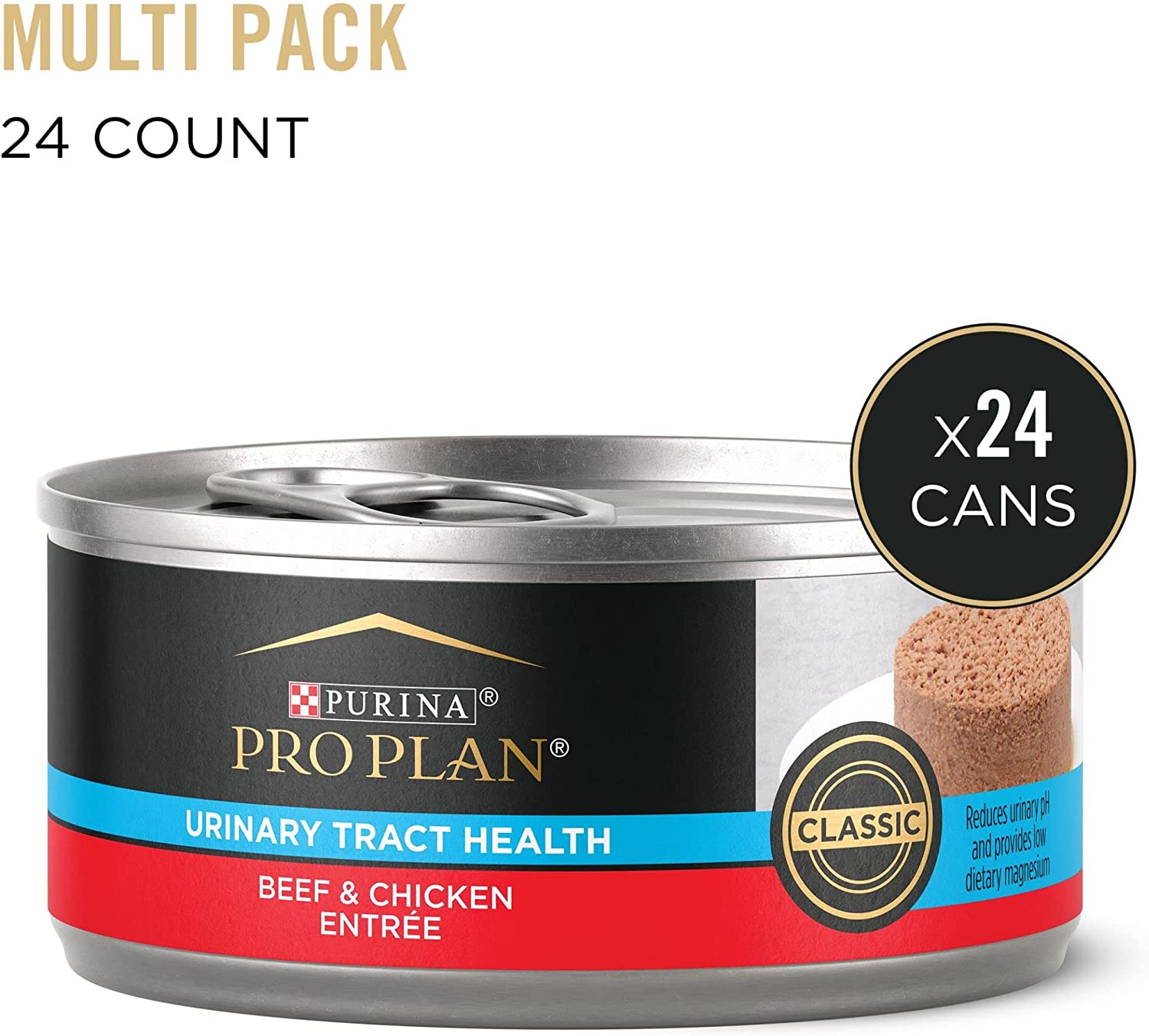 Purina Pro Plan Urinary Tract Cat Food Wet Pate. Urinary Tract Health Beef and Chicken Entree - (24) 5.5 oz. Cans