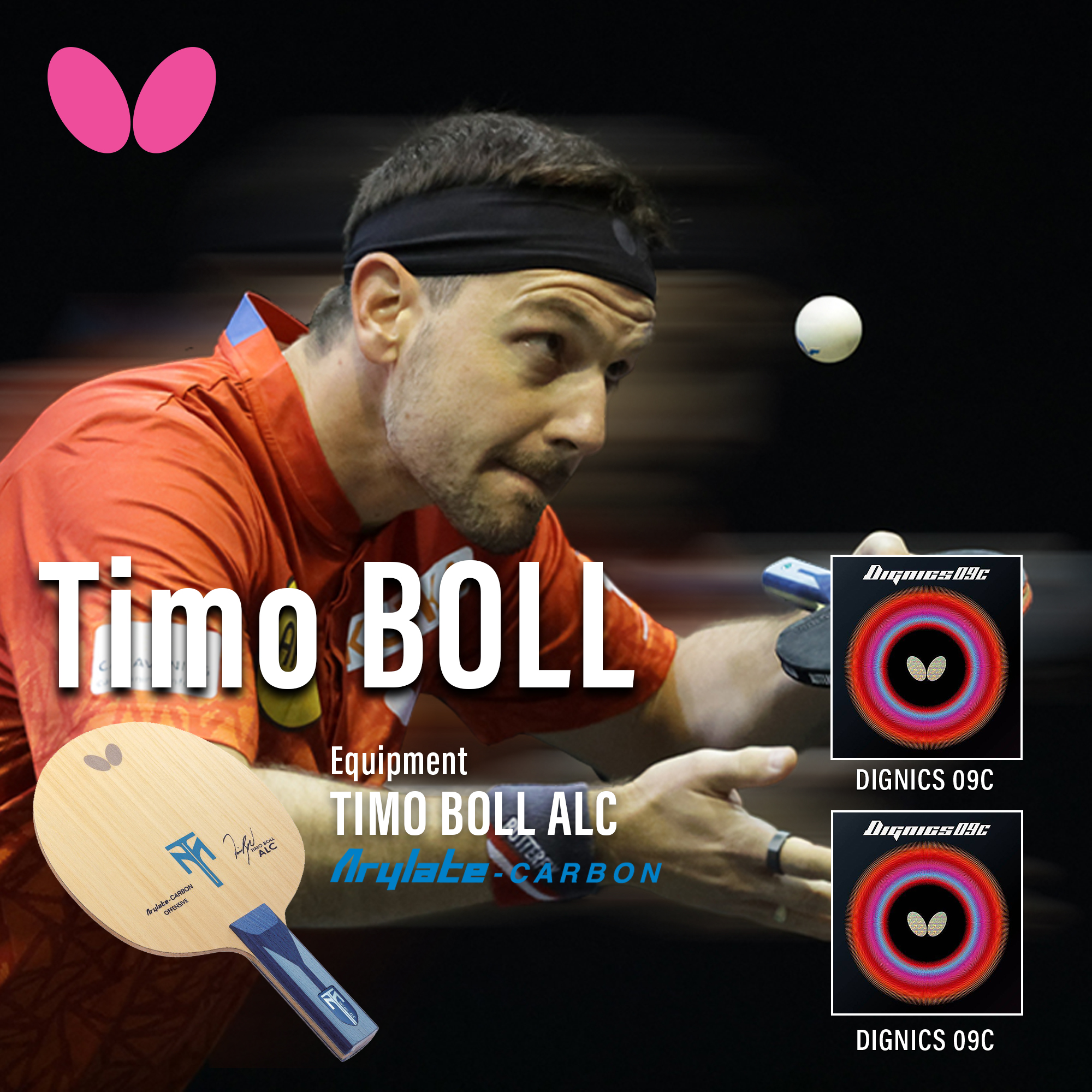 Butterfly Timo Boll ALC Pro-Line Racket + Dignics 09C + Dignics 09C