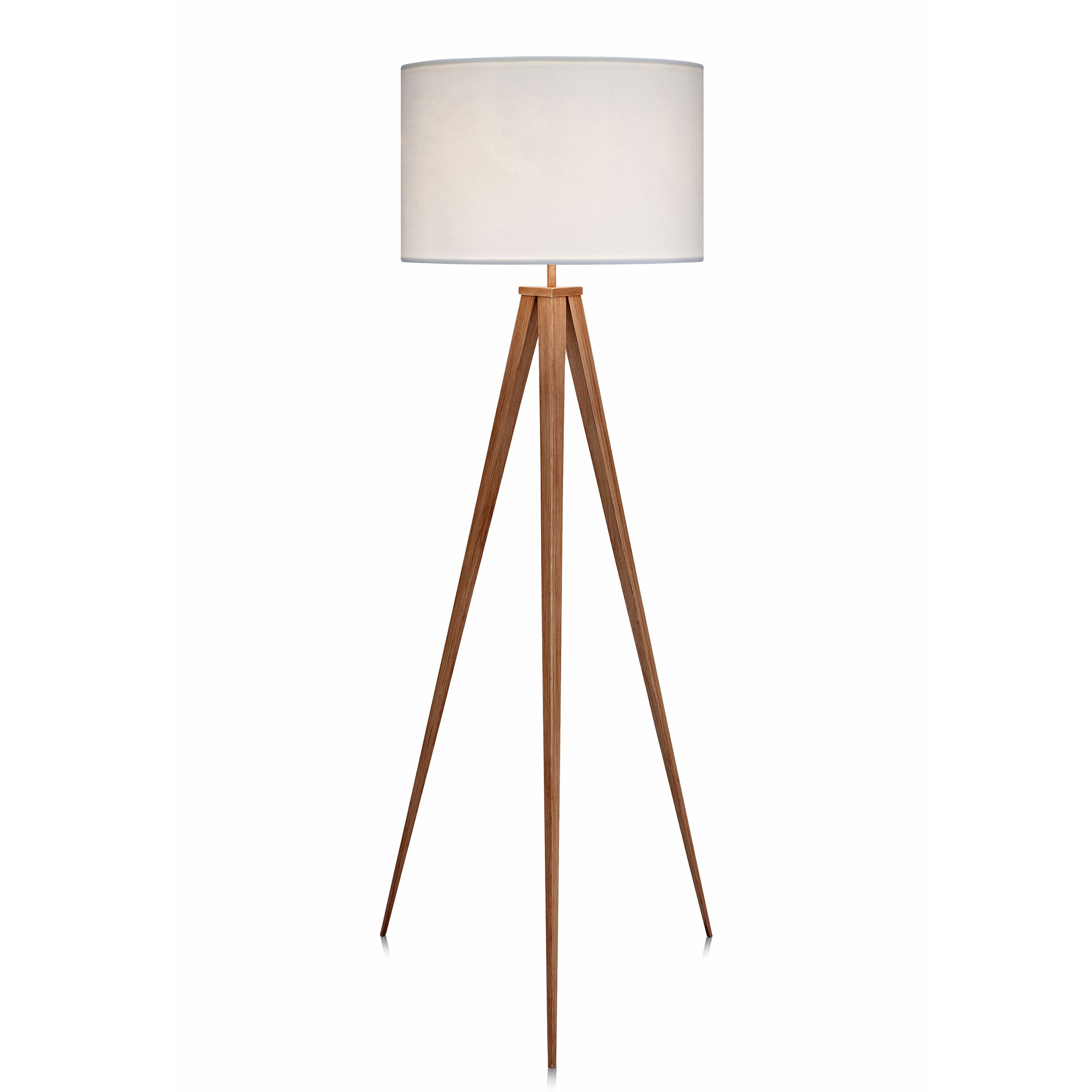 Teamson Home Romanza 60.23″ Postmodern Tripod Floor Lamp with Drum Shade. Natural/White