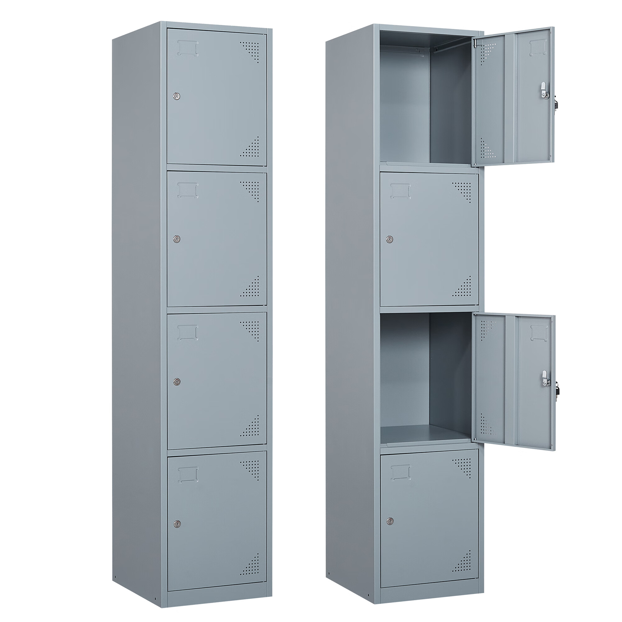 Fesbos Metal Locker 4 Lockable Door.71″ Tall Steel Storage Cabinet for School Office Gym Home Employees Staff Sundries Room