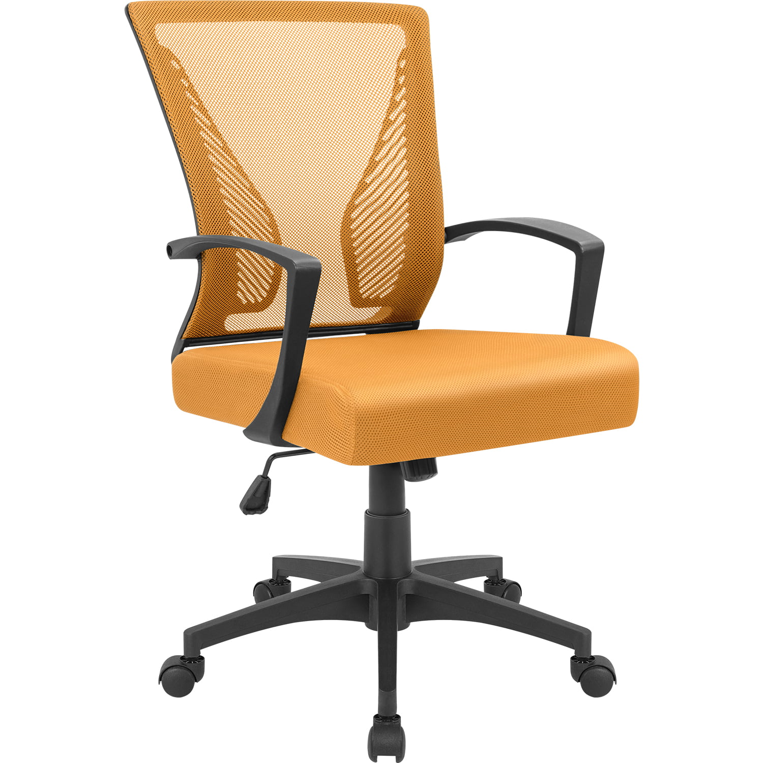 Lacoo Mid-Back Office Desk Chair Ergonomic Mesh Task Chair with Lumbar Support. Orange
