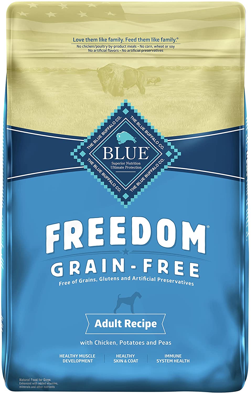 Blue Buffalo Freedom Grain Free Recipe for Dog. dog food. Chicken Recipe. 11 lb