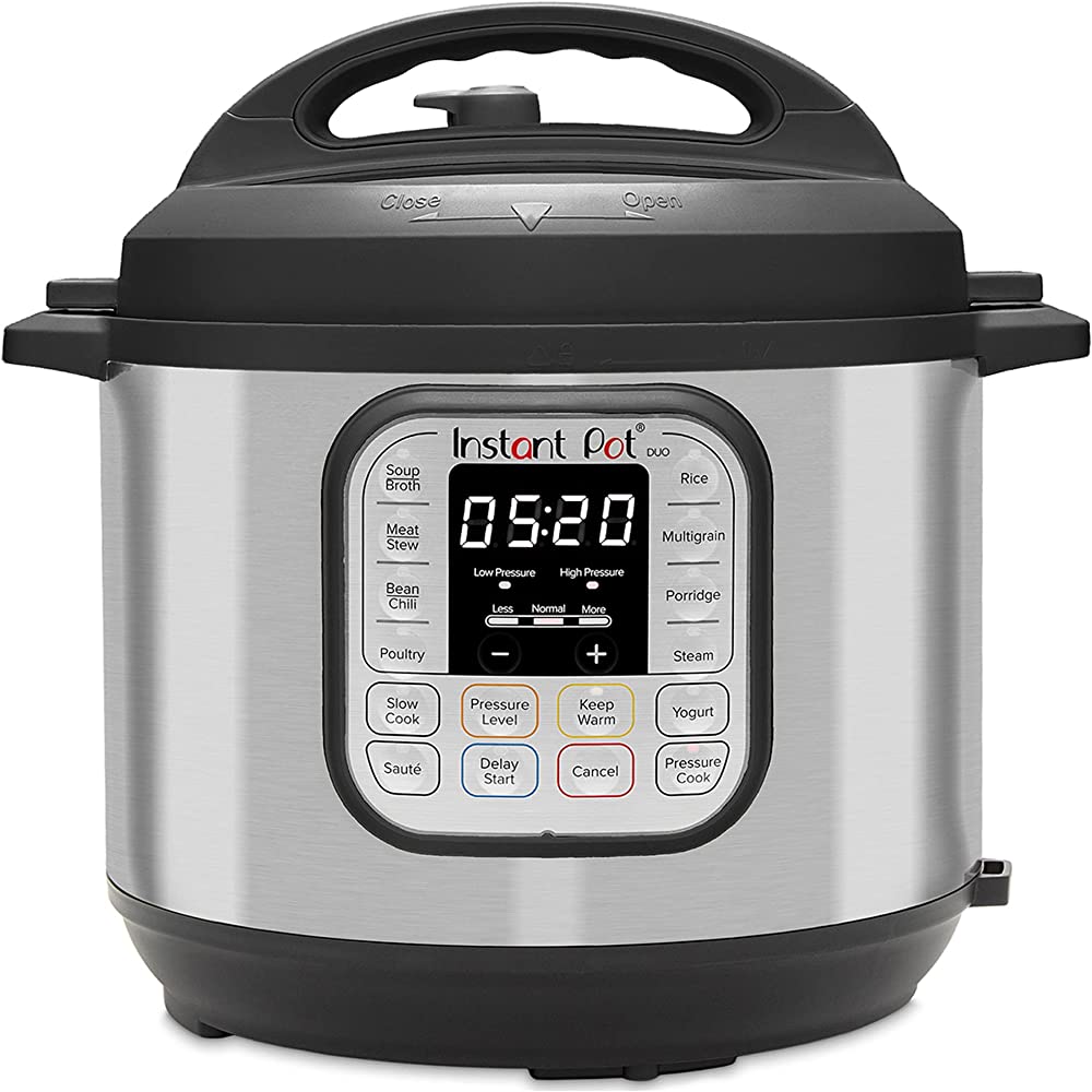 Instant Pot Duo 7-in-1 Electric Pressure Cooker. Slow Cooker. Rice Cooker. Steamer. Sauté. Yogurt Maker. Warmer & Sterilizer. Stainless Steel. 6 Quart
