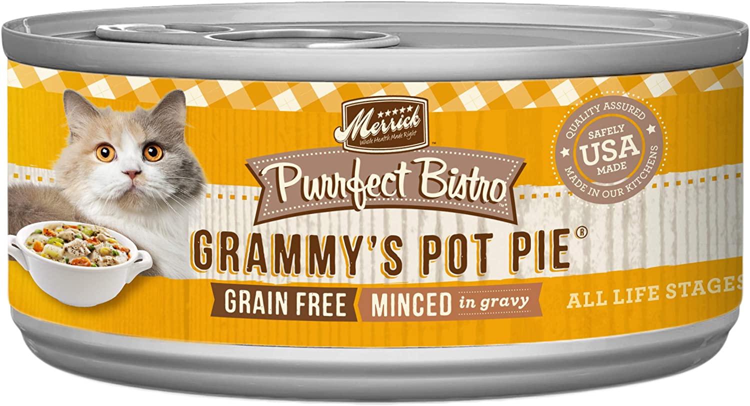 Merrick Purrfect Bistro Grain Free Canned Wet Cat Food (Case of 24) - Grammy-s Pot Pie