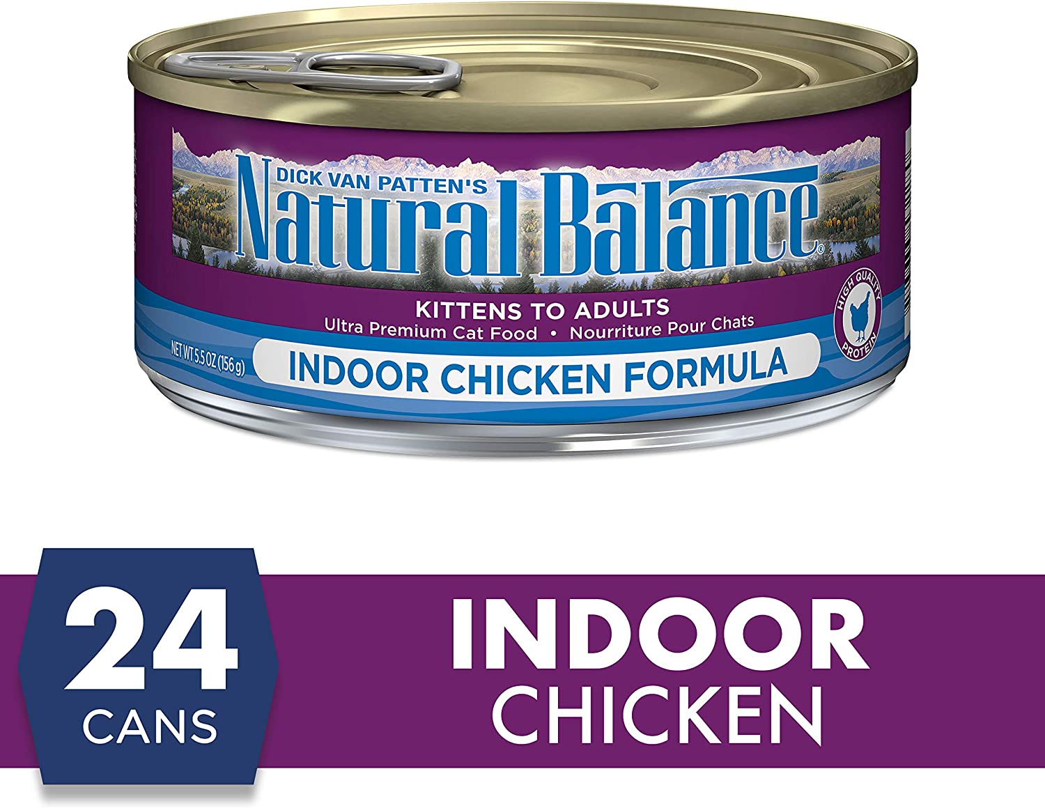 Natural Balance Ultra Premium Indoor Chicken Formula Canned Cat Food 5.5-oz case of 24