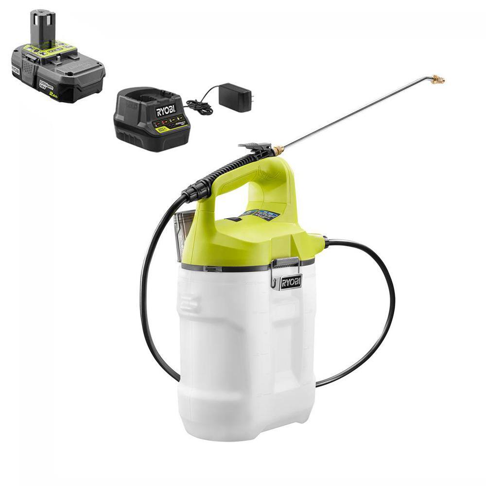 RYOBI P2830 ONE+ 18V Cordless Battery 2 Gal. Chemical Sprayer with 2.0 Ah Battery and Charger