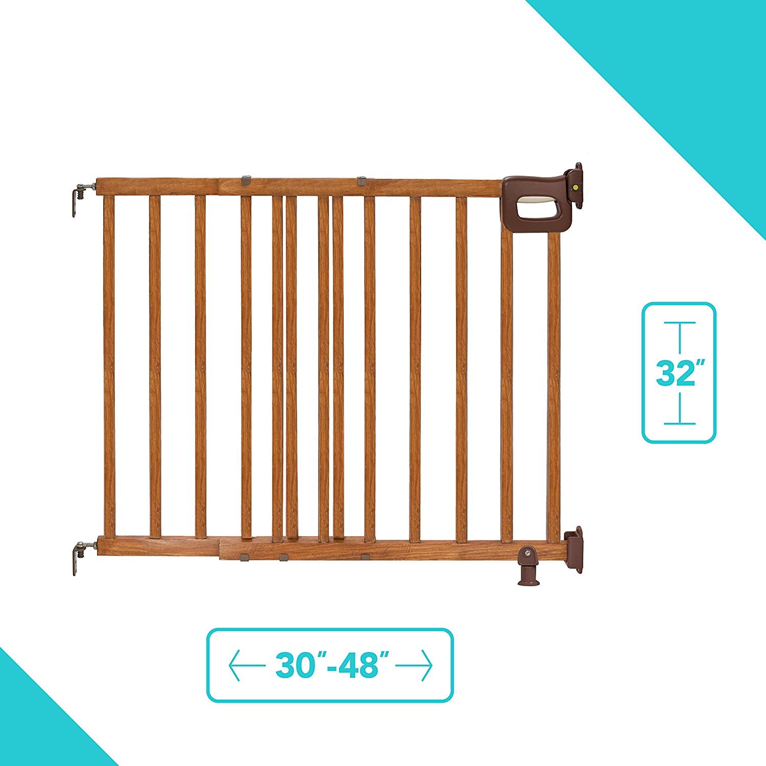 Summer Infant  48-in x 30.5-in Antique Oak Wood Safety Gate