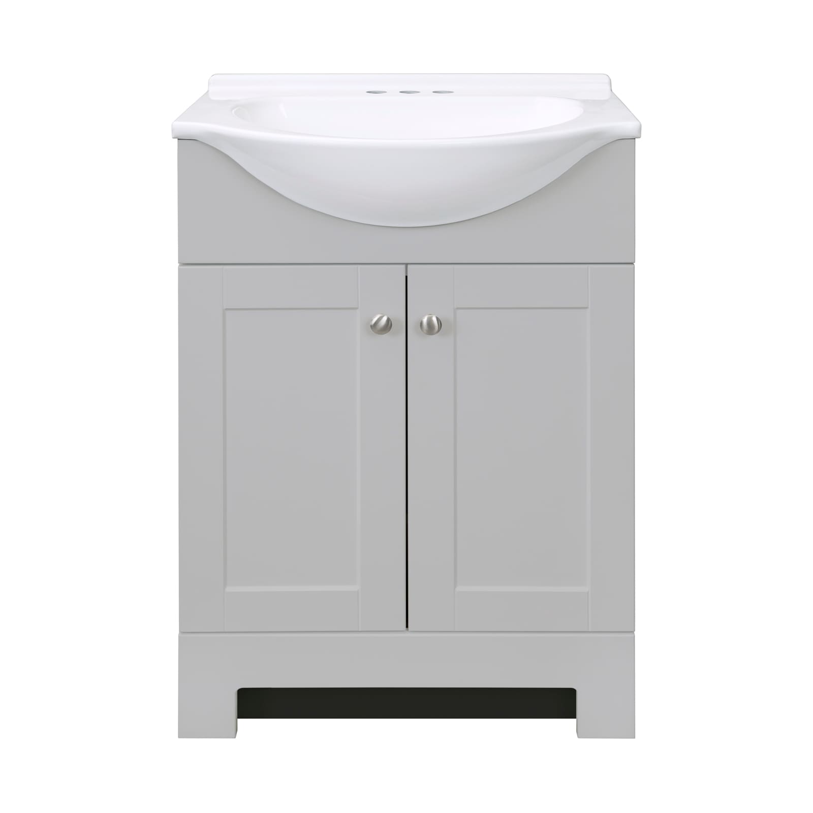 Style Selections Euro 24-in Gray Single Sink Bathroom Vanity with White Cultured Marble Top